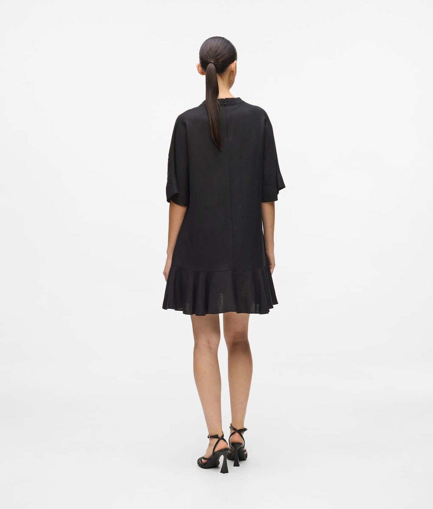 Karl Lagerfeld Linen Blend Shift Dress Black