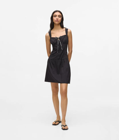Karl Lagerfeld Tie Detail Mini Dress Black