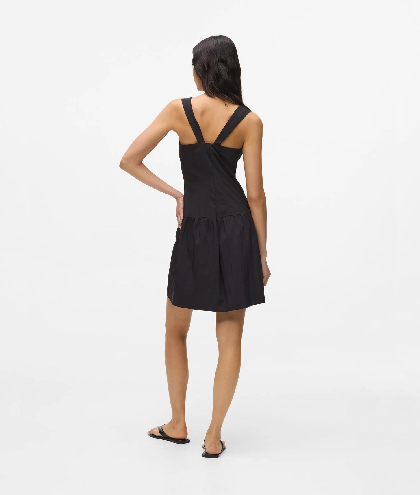 Karl Lagerfeld Tie Detail Mini Dress Black