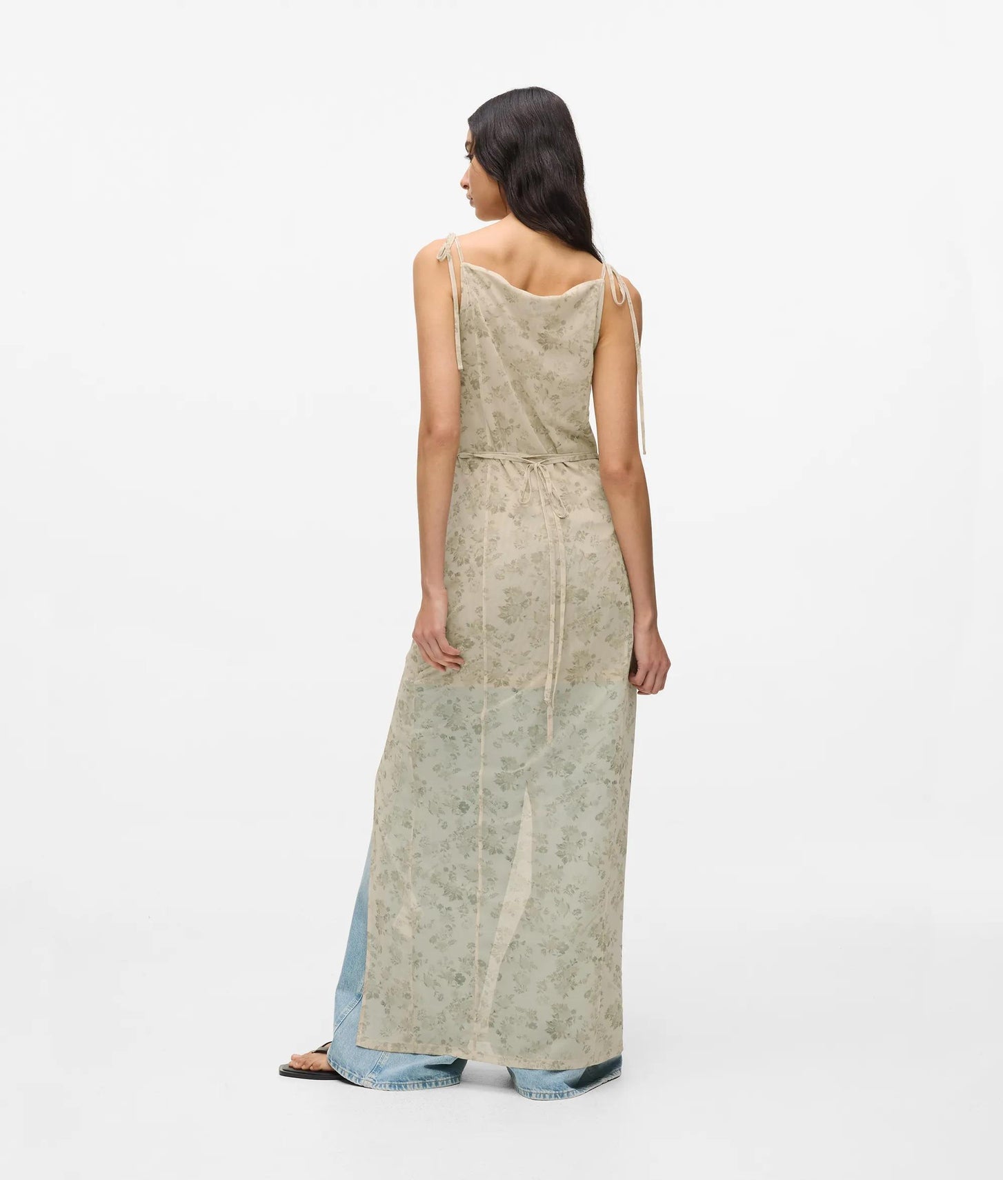 Karl Lagerfeld Floral Mesh Maxi Dress Floral All Over Print