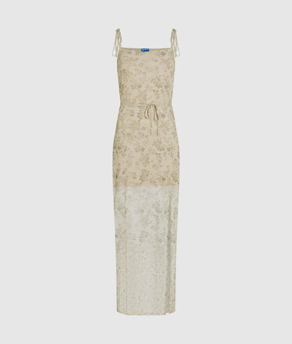 Karl Lagerfeld Floral Mesh Maxi Dress Floral All Over Print
