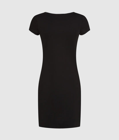 Karl Lagerfeld Short-Sleeved Fitted Dress Black