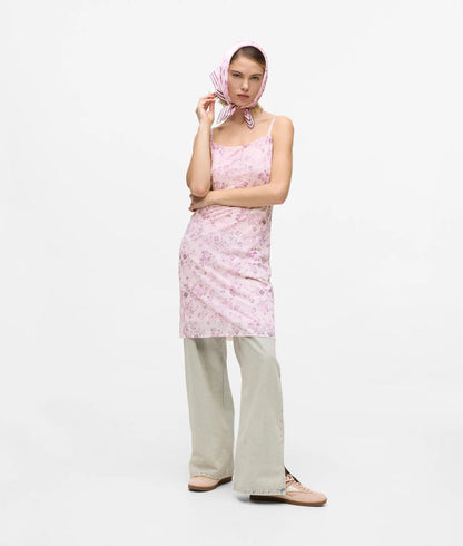 Karl Lagerfeld Floral Mesh Slip Dress Floral All Over Print Pink
