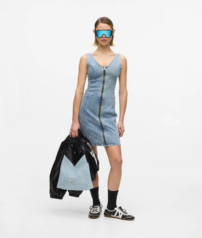 KarlLagerfeld Geo Small Denim Tote Bag Acid Light Blue