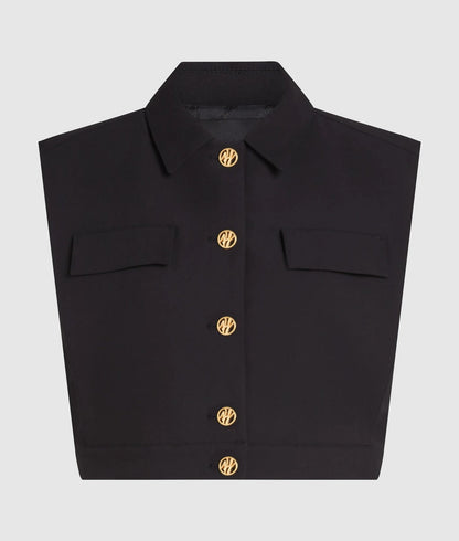 Karl Lagerfeld Cropped Gilet Black