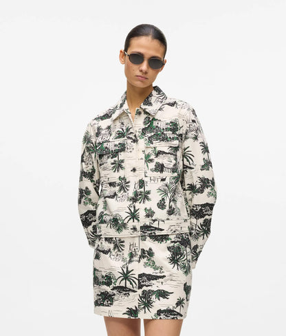 Karl Lagerfeld All-Over-Print Blouson Jacket Vacances De Karl Black