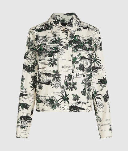 Karl Lagerfeld All-Over-Print Blouson Jacket Vacances De Karl Black