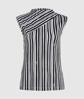 KarlLagerfeld Ikon Mesh Small Tote Bag Black Stripes
