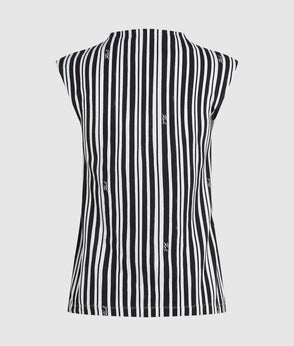 KarlLagerfeld Ikon Mesh Small Tote Bag Black Stripes