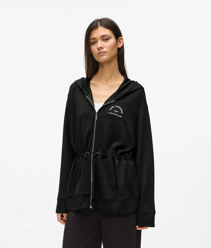 Karl Lagerfeld Rue St-Guillaume Zip-Up Hoodie Black