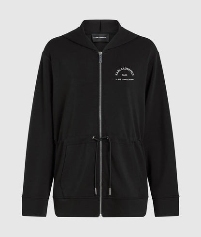 Karl Lagerfeld Rue St-Guillaume Zip-Up Hoodie Black