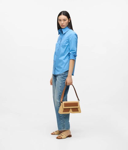 KarlLagerfeld Ikon K Woven Shoulder Bag Natural-Tan