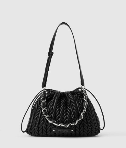 KarlLagerfeld Kweave Chain Shoulder Bag Black-Nickel