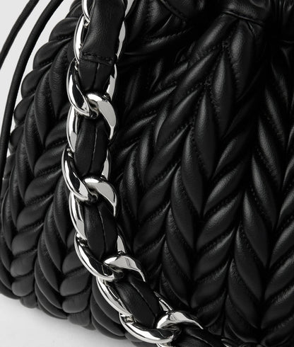KarlLagerfeld Kweave Chain Shoulder Bag Black-Nickel
