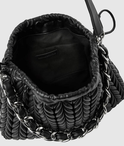 KarlLagerfeld Kweave Chain Shoulder Bag Black-Nickel