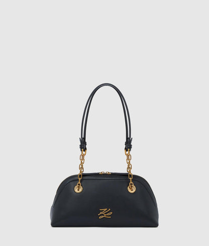 KarlLagerfeld Kautograph Small Bowling Bag Black/Gold