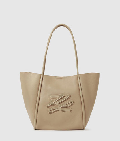KarlLagerfeld Kautograph Patch Medium Tote Bag Safari
