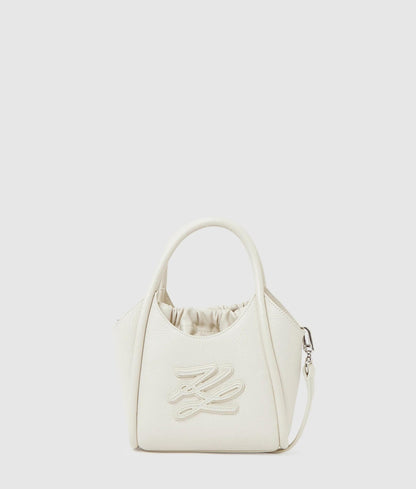 KarlLagerfeld Kautograph Patch Mini Tote Bag Off White