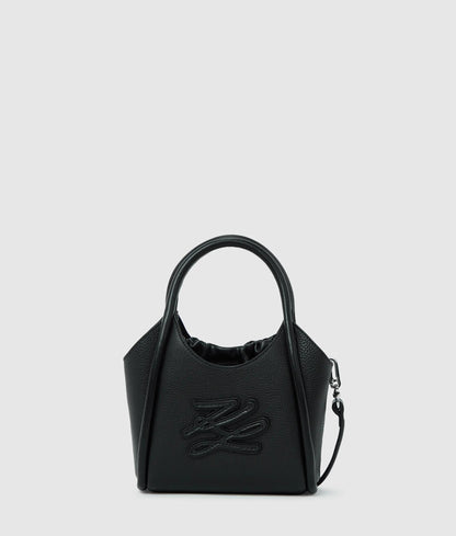 KarlLagerfeld Kautograph Patch Mini Tote Bag Black-Nickel