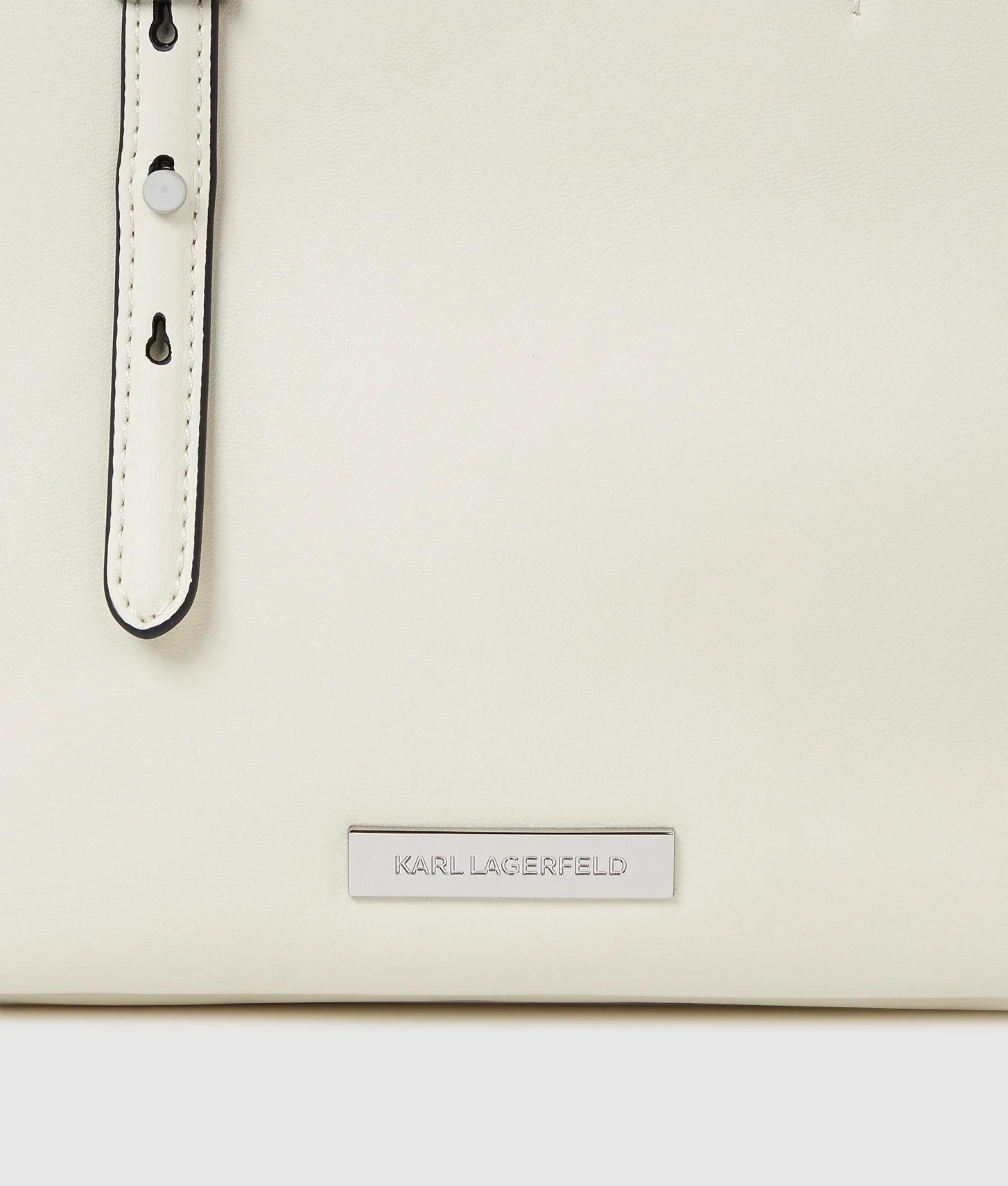 KarlLagerfeld Ikon Smooth Small Tote Bag Off White