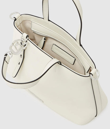 KarlLagerfeld Ikon Smooth Small Tote Bag Off White