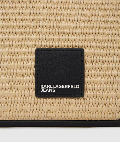 KarlLagerfeld Woven Mini Hobo Bag Natural