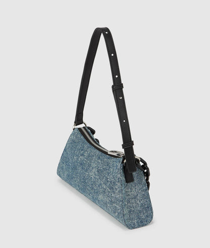 KarlLagerfeld Denim Chain Shoulder Bag Washed Medium Blue