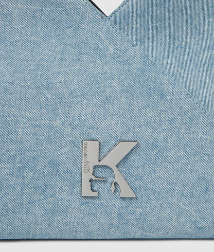 KarlLagerfeld Geo Small Denim Tote Bag Acid Light Blue