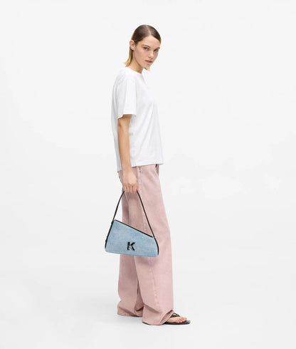 KarlLagerfeld Geo Denim Shoulder Bag Acid Light Blue