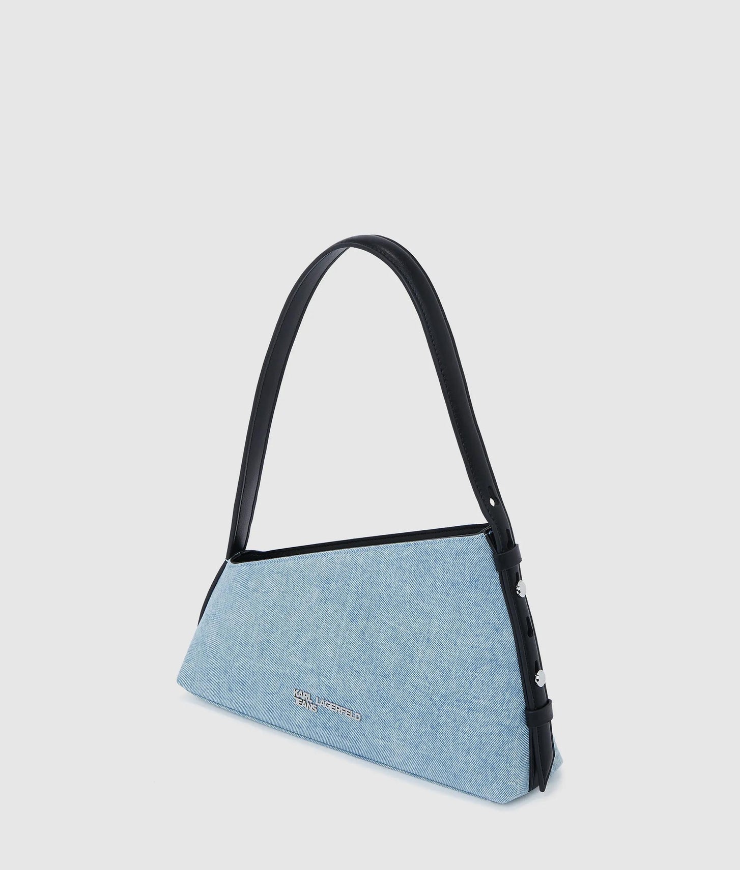 KarlLagerfeld Geo Denim Shoulder Bag Acid Light Blue