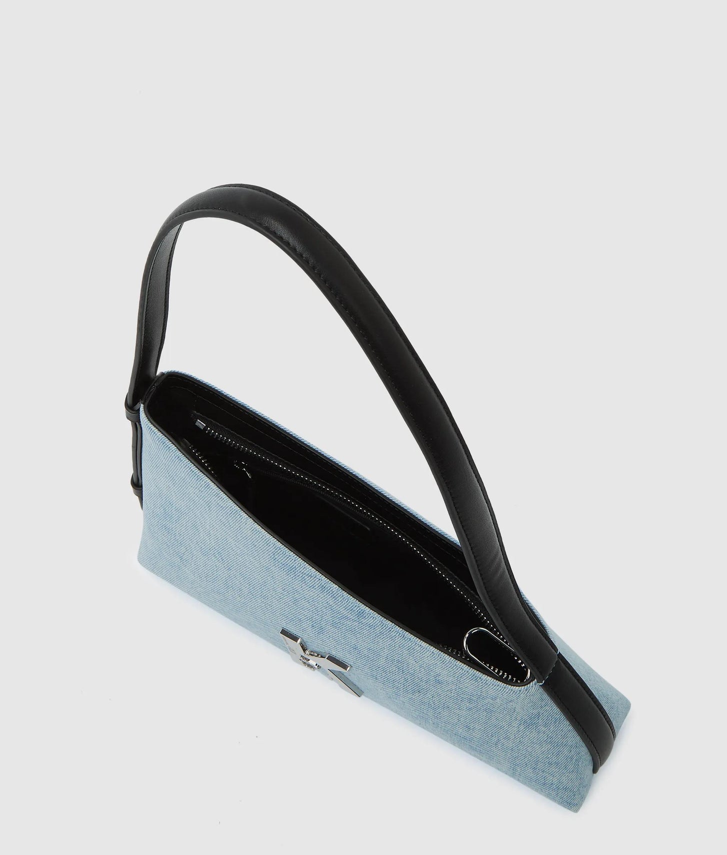 KarlLagerfeld Geo Denim Shoulder Bag Acid Light Blue
