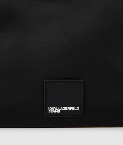 KarlLagerfeld Nylon Lace-Up Tote Bag Black