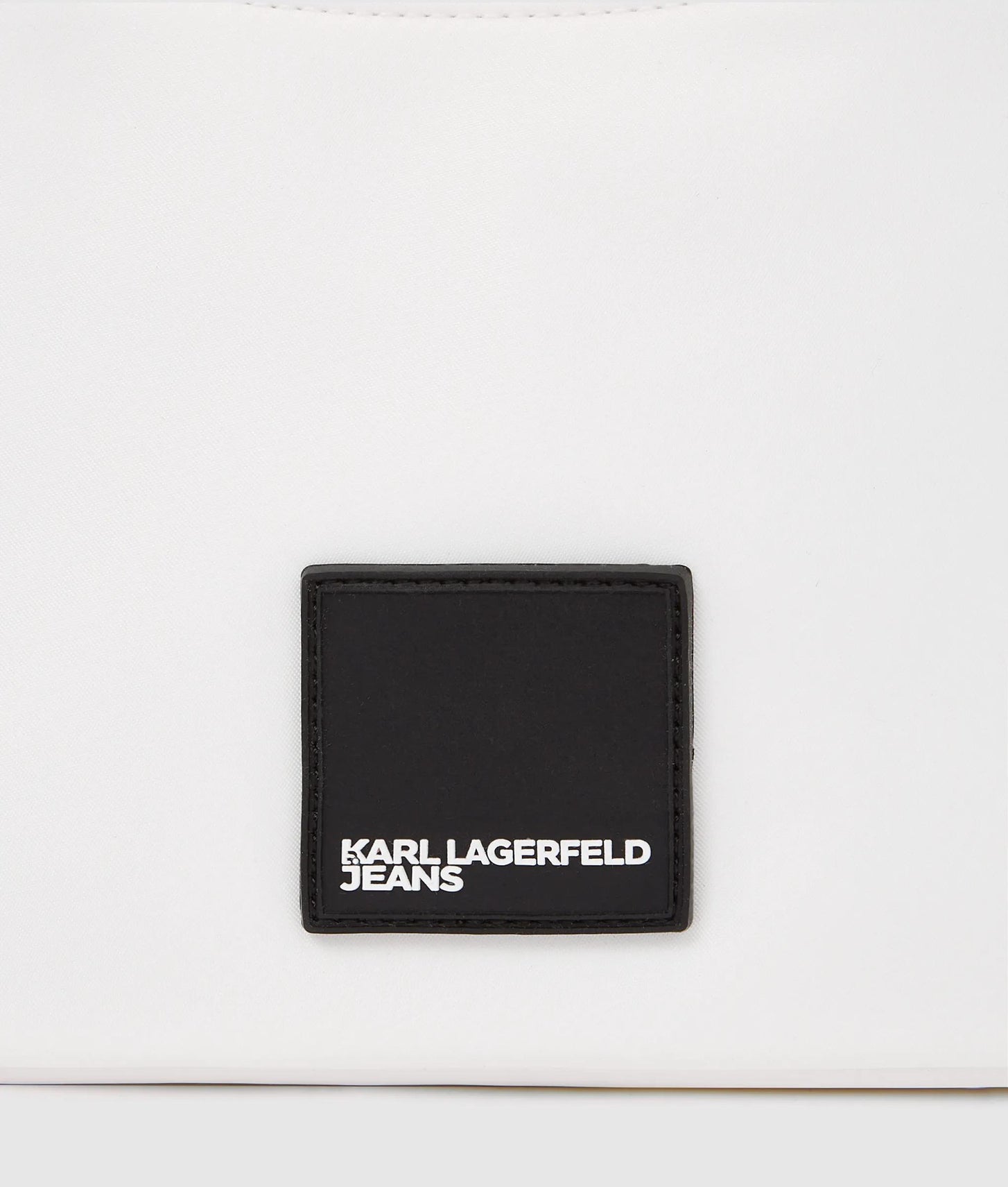KarlLagerfeld Nylon Lace-Up Shoulder Bag White