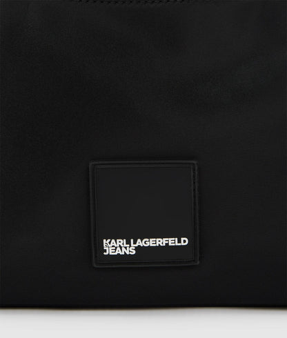 KarlLagerfeld Nylon Lace-Up Shoulder Bag Black