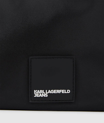 KarlLagerfeld Nylon Lace-Up Bucket Bag Black
