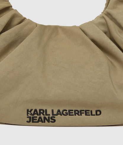 KarlLagerfeld Gathered Hobo Bag Travertine