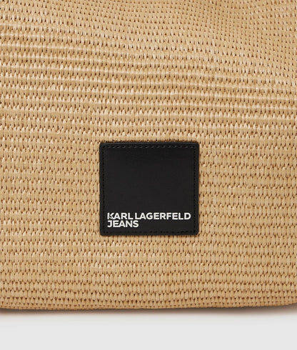 KarlLagerfeld Woven Large Hobo Bag Natural