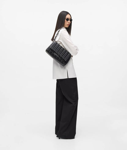 KarlLagerfeld Kweave Flap Shoulder Bag Black-Nickel