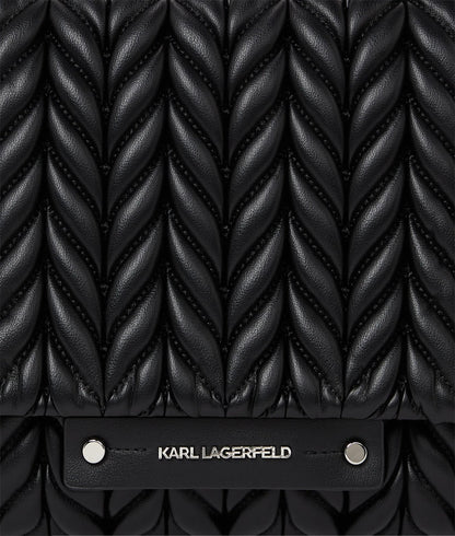 KarlLagerfeld Kweave Flap Shoulder Bag Black-Nickel