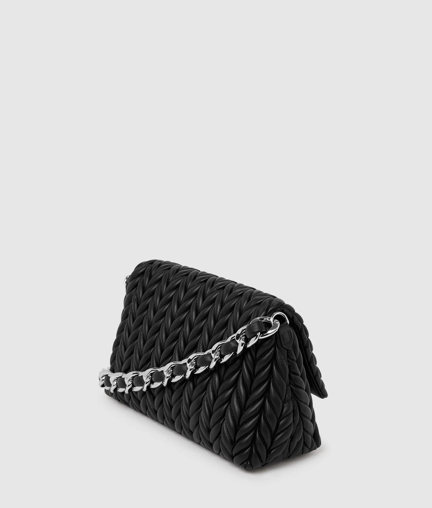 KarlLagerfeld Kweave Flap Shoulder Bag Black-Nickel