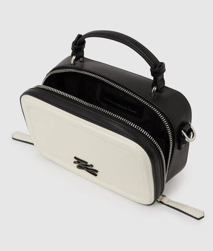 KarlLagerfeld Kautograph Color-Block Square Bag Black/White