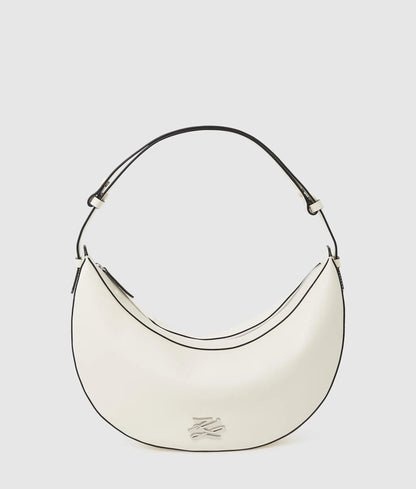 KarlLagerfeld Kautograph Oversized Moon Bag Off White
