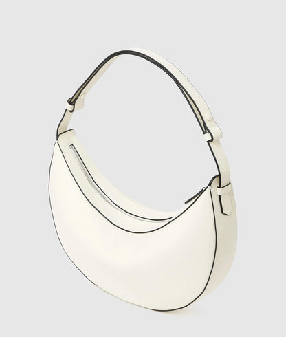 KarlLagerfeld Kautograph Oversized Moon Bag Off White