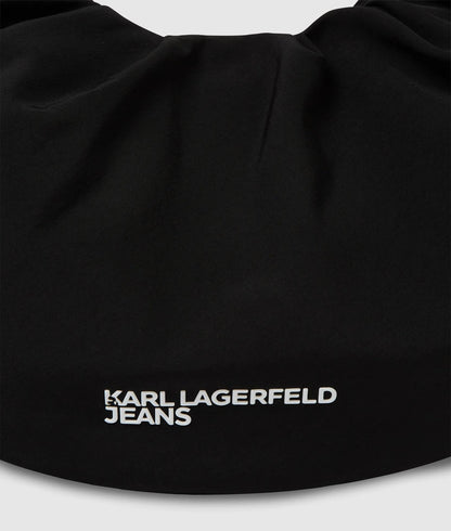 KarlLagerfeld Gathered Large Hobo Bag Black