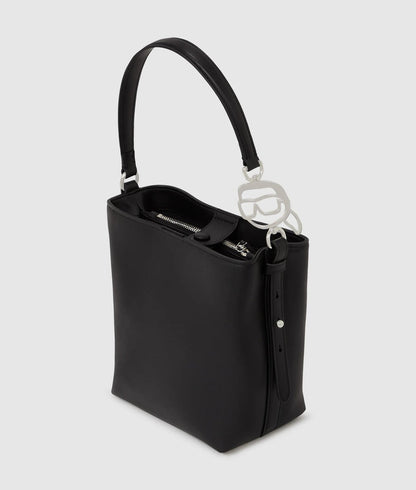 KarlLagerfeld Ikon Smooth Bucket Bag Black