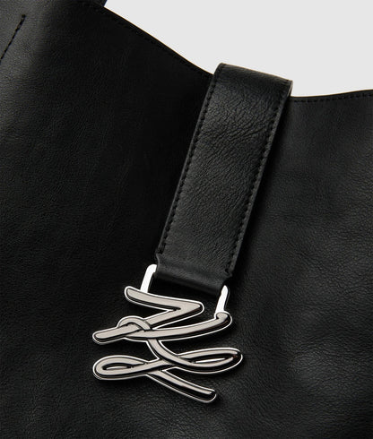 KarlLagerfeld Kautograph Swing Large Tote Bag Black-Gunmetal