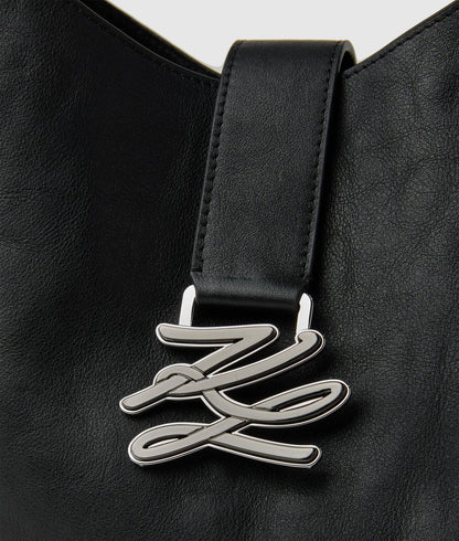 KarlLagerfeld Kautograph Swing Hobo Bag Black-Gunmetal