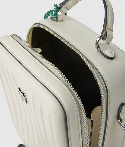 KarlLagerfeld Ikon Choupette Crossbody Suitcase Bag Off White