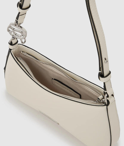 KarlLagerfeld Ikon Smooth Mini Shoulder Bag Off White