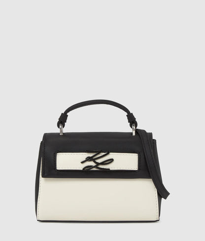 KarlLagerfeld Kautograph Nano Color-Block Bag Black/White